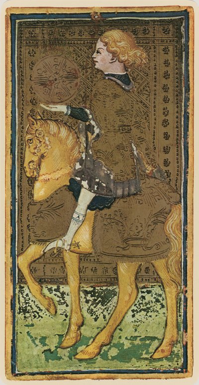 The Knight of Coins, Facsimile of a Tarot Card from the 